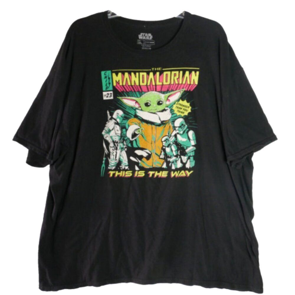 Star Wars Unisex Size 3XL Mandalorian Baby Yoda Graphic Tee Short Sleeve Black